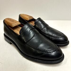 GOOD Grant Stone x J. Crew Ludlow Penny Loafer Bench Made Black Leather 8.5 D